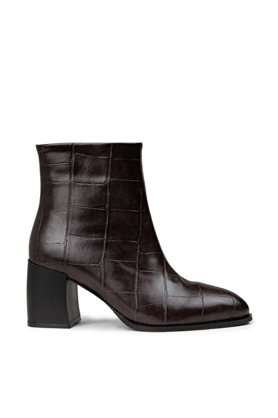 Deery Γυναικείες μπότες καφέ με φερμουάρ