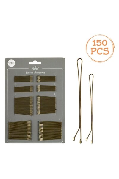 MYONNA IT & E- COMMERCE Set agrafe de păr, 150 piese, metal, negru, dimensiun...