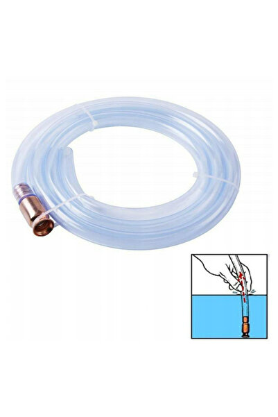 zola Liquid/fuel transfer hose with check valve, plastic and copper, 180 cm, Ø13 mm