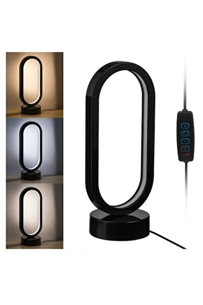 OEM Black LED Lamp with USB & 3 Shades 12x10x28cm