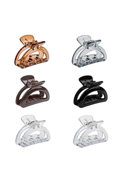 SHOPIENS Set 6 agrafe de păr Shopiens® pentru femei, model semicerc negru, ma...