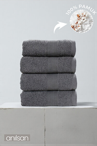 Anılsan 4-Piece Dora Hand Towels - 50X80 Cm, 175 Gr, 100% Cotton, Spa and Hotel Towels, Suitable for Daily Use