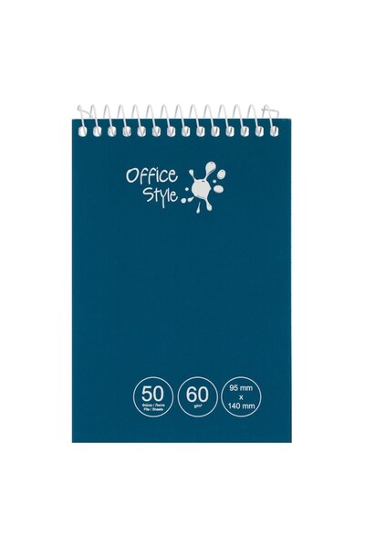 SHOPIENS Office Style Spiral Notebooks, 50 Sheets, 9.5x14 cm, Set of 3, Blue