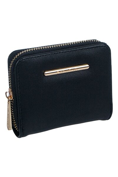 OEM Portofel Exclusivo, Negru, Detalii Aurii, Compartiment Metalic, 11x9x2.5cm