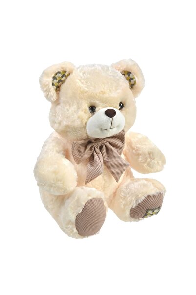 OEM Plush Teddy Bear, Classic Model, Beige, 40 cm, Brown Bow