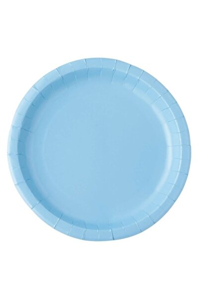 OEM Set of 10 disposable cardboard plates, light blue, 18 cm