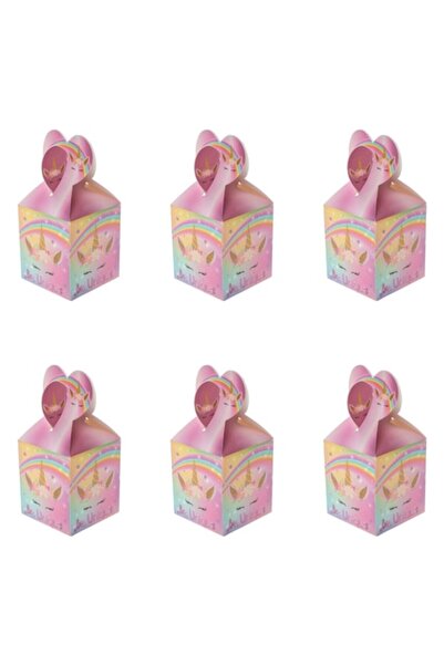 OEM Set Cutii Carton Prajituri, Model Unicorn, Culoare Roz, 9.9x8.5x8.5cm, 6 ...