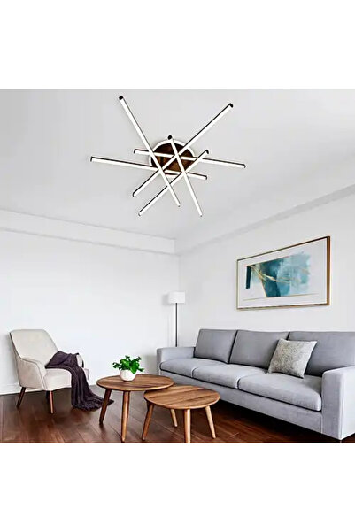 LED CONCEPT LED chandelier with three types of light and remote control, brown, asymmetrical, 98W, dimmable, 80x76x16cm