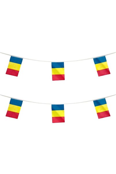 SHOPIENS Decorative Garland Shopiens® with 16 Romania Flags, 6m Length