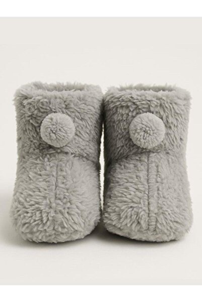 Zekids Baby Bow Plush Booties