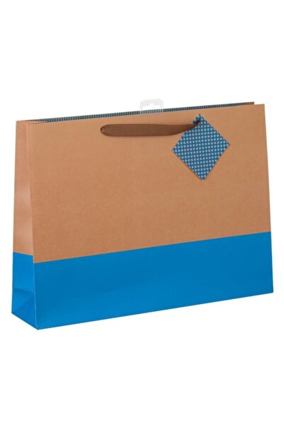 MYONNA IT & E- COMMERCE Pungă cadou bicoloră, 45,5x10x33 cm, bej și albastru ...