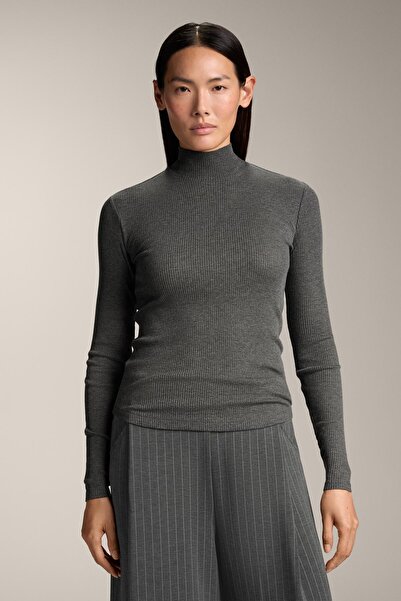 Oysho High neck rib T-shirt with lyocell