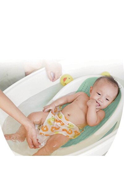 OEM Baby Bath Support, Mint Green-White Model, Silicone Stability, Dimensions 61x39x21cm