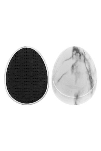 OEM Οβάλ βούρτσα ξεμπερδέματος, Μοντέλο Μάρμαρο, Μαύρο καουτσούκ, 8 εκ.