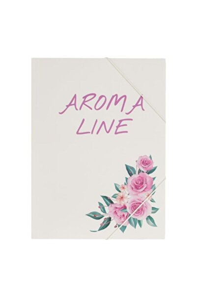 ANTBRO Ecru Elastic-Closure Folder 'Aroma Line' with Rose Pattern and Rose Scent, 24 x 31 cm