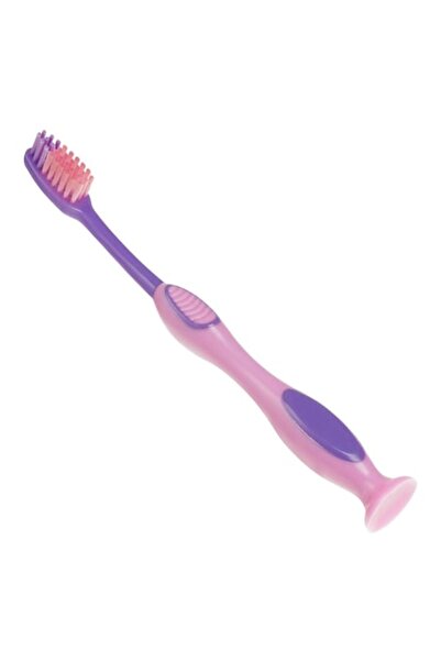 MYONNA IT & E- COMMERCE Children's Toothbrush, Junior, Small Head, Very Soft Bristles, Suction Cup, Pink-Purple