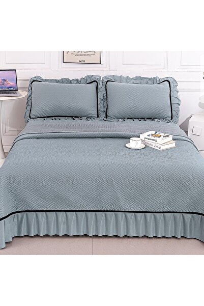 Casa de vis Online Duvet cover set, Casa de Vis Online, quilted, velvet type, 3 pieces, gray, 220 x 240 cm, CC-40