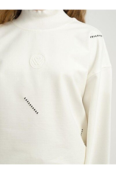 Zekids Girl's Oversize Design Tracksuit Set with Stitching Detail