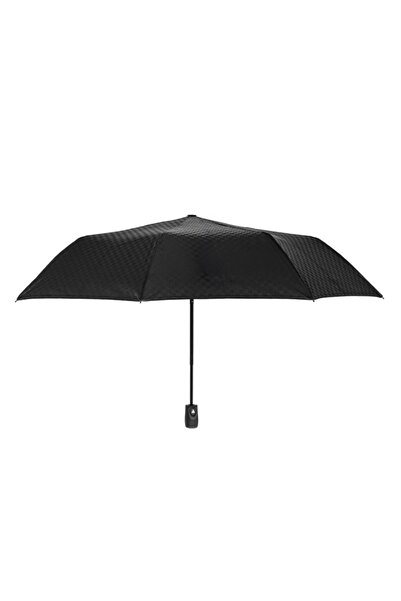 SHOPIENS Automatic Folding Umbrella - Chess Pattern, Black, 30 cm (folded), 98 cm diameter