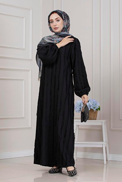 Sevitli Φόρεμα Dream με λεπτομέρεια βολάν-ΜΑΥΡΟ