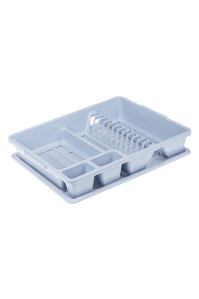 SHOPIENS Plastic Dish Drainer, 48x38x8 cm, Collecting Tray, Gray