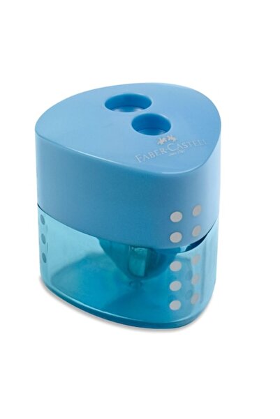 SHOPIENS Double Triangular Sharpener Faber-Castell, 2 Holes, Plastic, Blue
