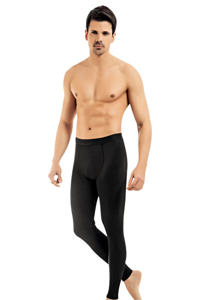 BELLİZZİ Men's Thermal Soft Leggings Underwear Black 0002