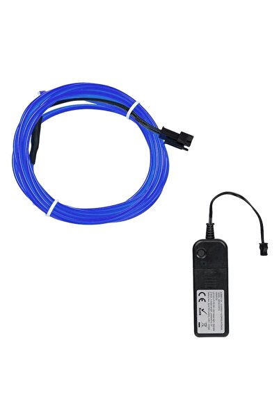 SHOPIENS Bandă LED neon, 3m, albastră, funcții multiple, necesită baterii