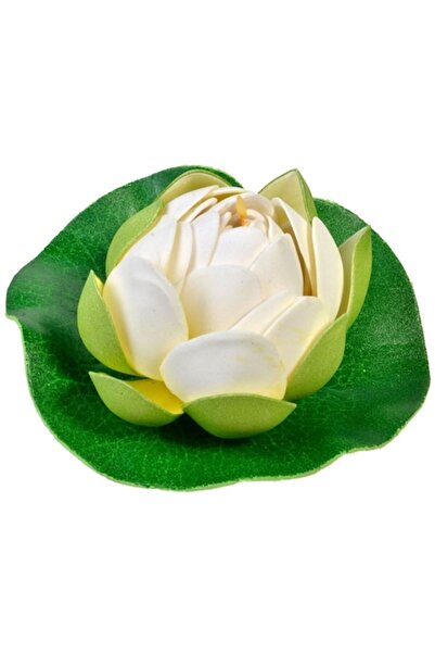 OEM Floare de lotus artificială, albă, plutitoare, 10 cm