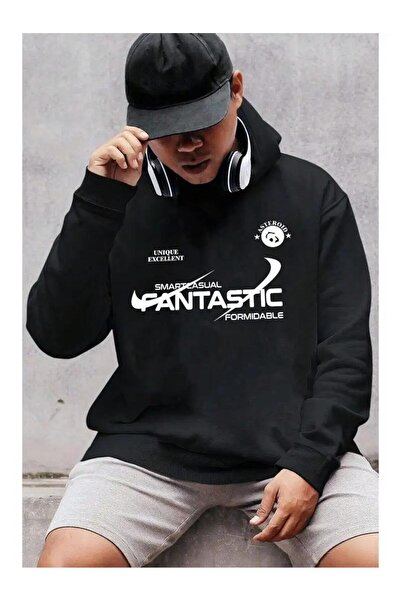 Toum سويت شيرت أسود بقلنسوة كاجوال أنيق