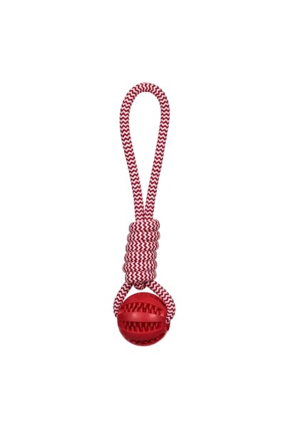 OEM Jucărie pentru câini, minge roșie cu frânghie, 31 cm
