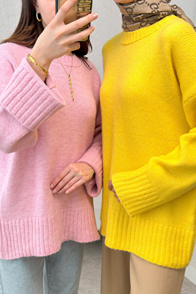 Salih Çelebi Salaş Örme Triko Kazak 70117 - PEMBE