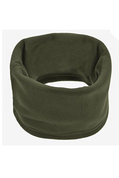 SHOPIENS Men's Circular Fleece Scarf with Drawstring, Khaki
