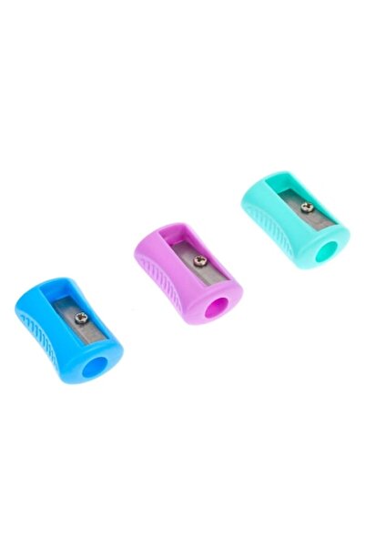 SHOPIENS Set ascuțitoare de creioane din plastic - multicolore, 3 bucăți, 3 cm