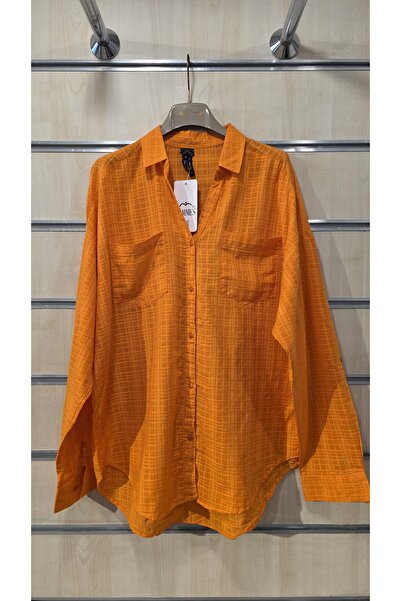 trendbysena قميص نسائي من القطن بجيبين مزدوجين