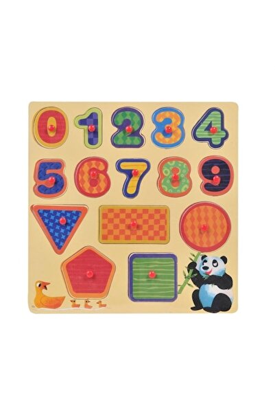 OEM Educational wooden puzzle with numbers and shapes, 15 pieces, multicolor, 30.5x30.5 cm