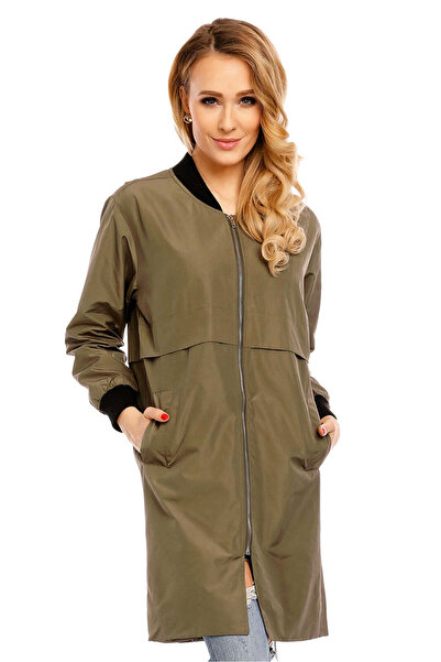 WildFashion Μίντι τζάκετ με τσέπες και φερμουάρ μπροστά C462-14