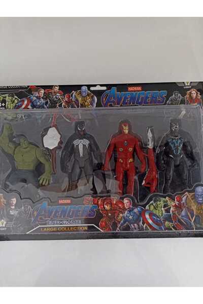 smilechild مجموعة من 4 شخصيات خارقة: هالك، فينوم، بلاك بانثر، آيرون مان