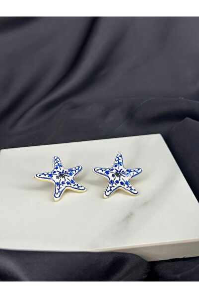 Unzilee Small Blue Starfish Brand Model Earrings