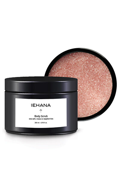 IEHANA Scrub de Corp cu Sare de Mare, Zahar, Trandafiri & Zmeura, 200 ml