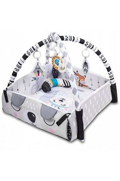 Ricokids Salteluta interactiva 3in1, pliere usoara, arcada cu jucarii, tarc, covor, perna, model caine, 10...