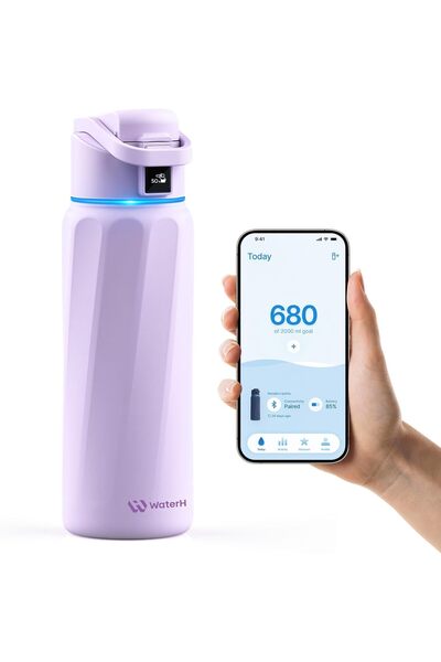 WATERH Smart Bottle with Reminder- Double Wall Vacuum Insulated Bottle Stainless Steel, 32 oz
