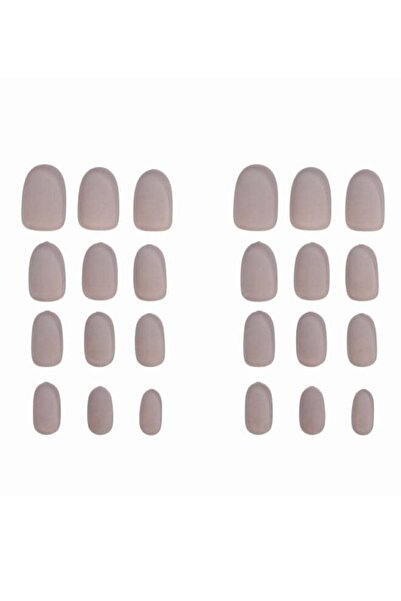 KATIA مجموعة أظافر صناعية غير لامعة مع مبرد أظافر، 24 قطعة، رمادي