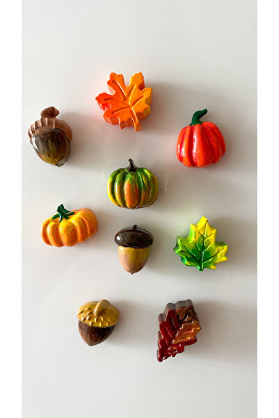 Jovial Hediyelik 9' lu El Yapımı Sonbahar Temalı Magnet (Fotoğraf ve Not Tutucu Buzdolabı Magneti)