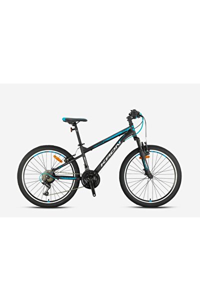 Kron VORTEX 4.0 24 Jant 21 Vites V-Fren Çelik Çocuk Bisikleti Siyah Mavi Vite...