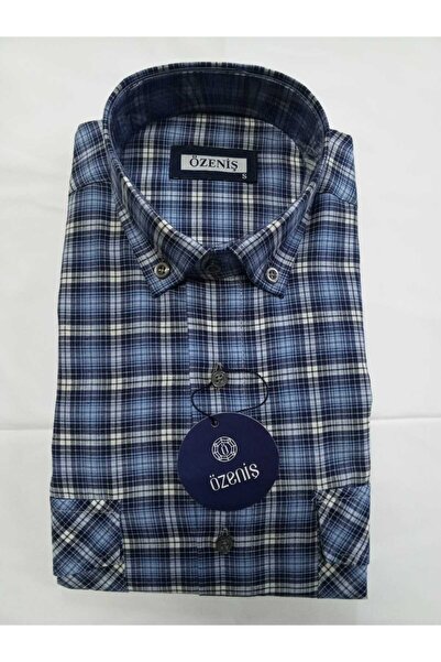 Özeniş Çift Cepli Kapaklı Kareli Uzun Kollu Gömlek