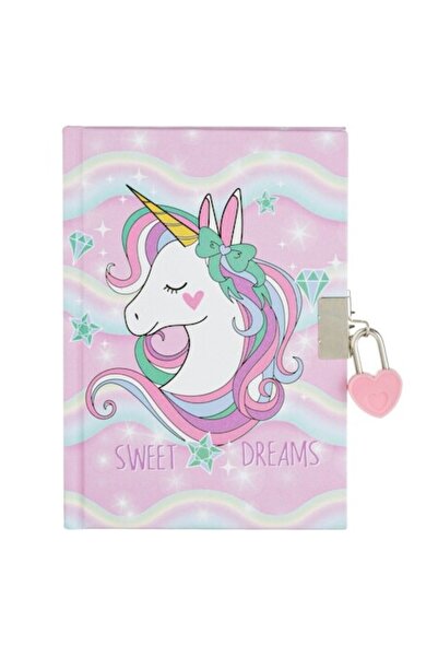 SHOPIENS Agenda A5 Roz Cu Lacat 80 File Coperta Dura Cu Unicorn Pentru Jurnal...