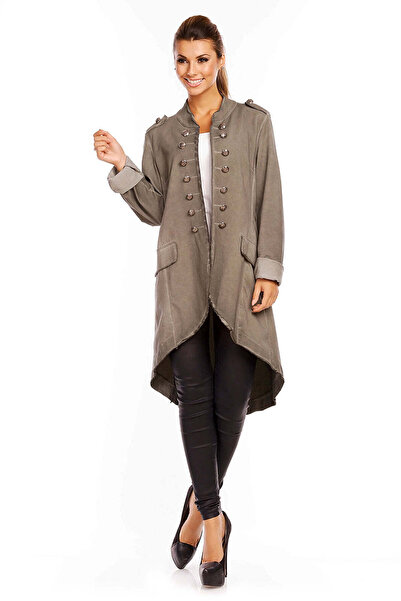 WildFashion Ασύμμετρο μίντι τζάκετ με τσέπες K425-8