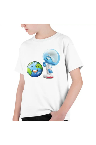 OEM Tricou Copii Baieti Strumfii Astronautul Spatiu