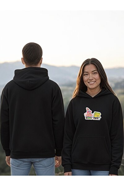 ArtYus Bomboane de burete Patrick Colorate cu imprimeu cu glugă Swea tricou